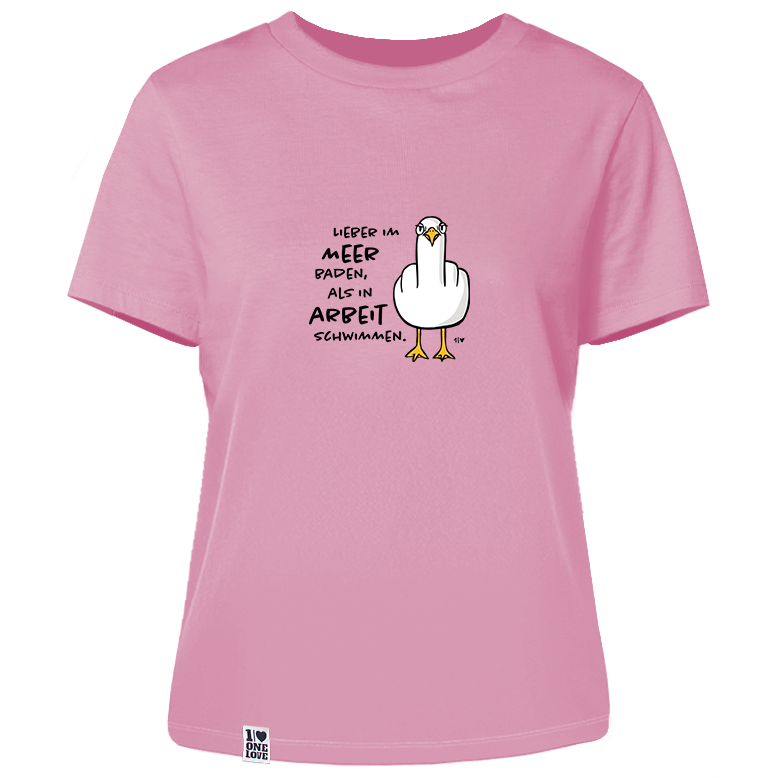 Lieber im Meer baden, als in Arbeit schwimmen  - Damen Shirt | 100% Bio-Baumwolle
