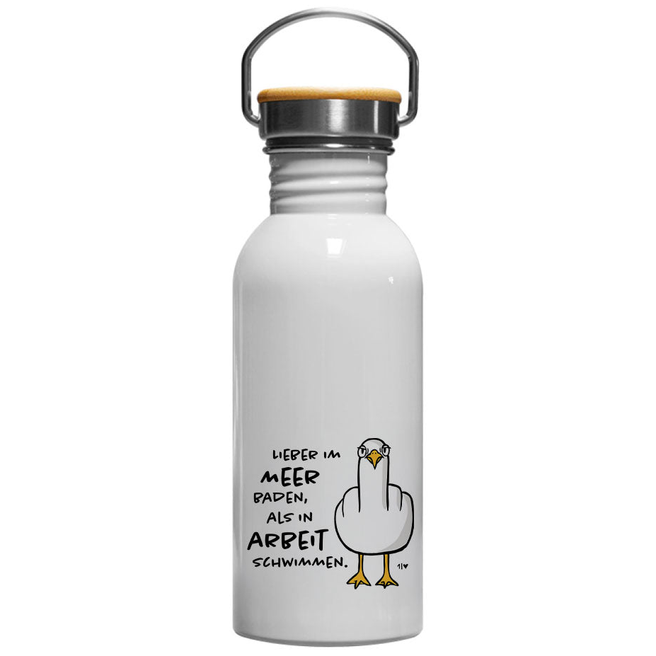 F**k You Möwe  - Edelstahl Trinkflasche