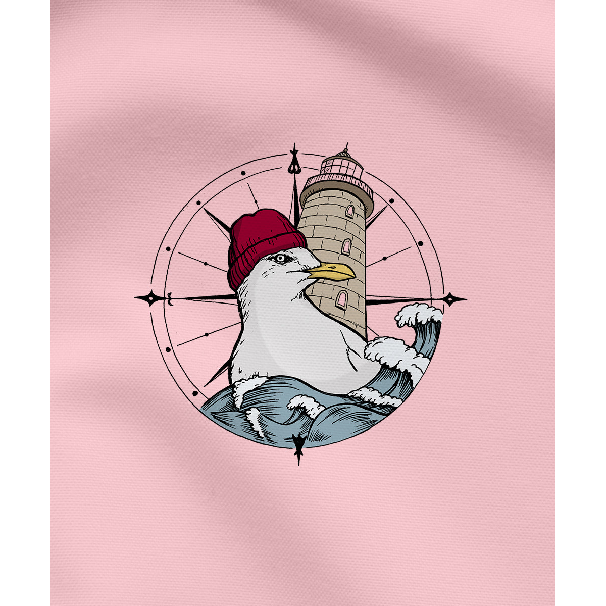 Meereszauber-Babyshirt mit Leuchtturm-Skizze