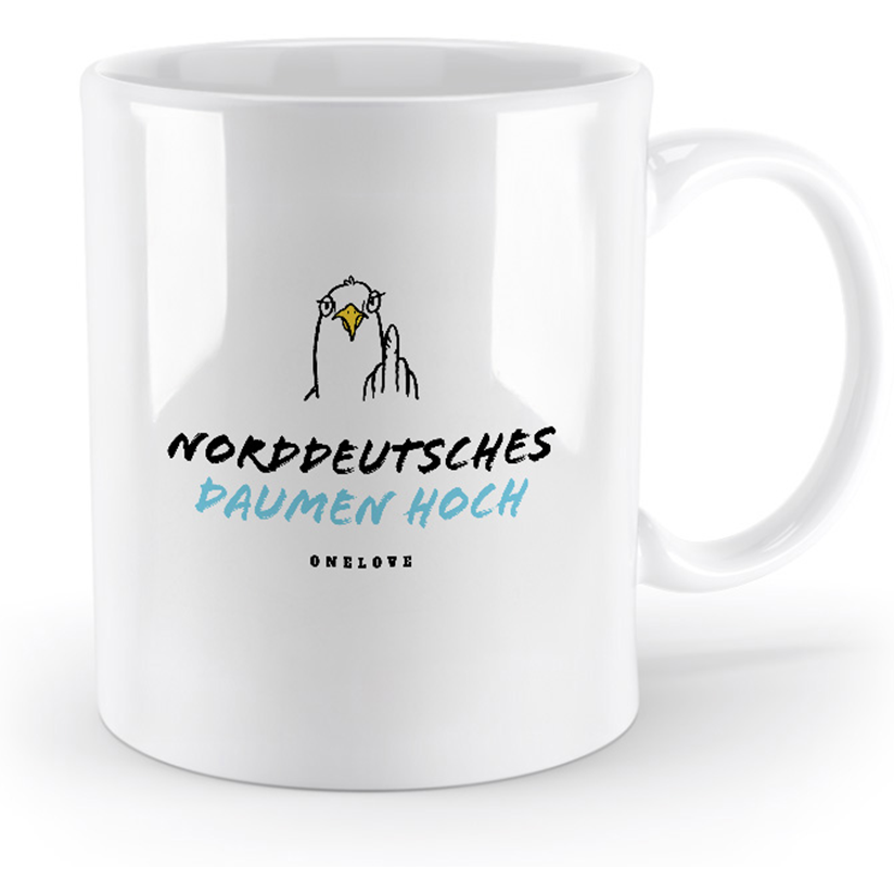 Norddeutsches Daumen hoch! Keramik Tasse