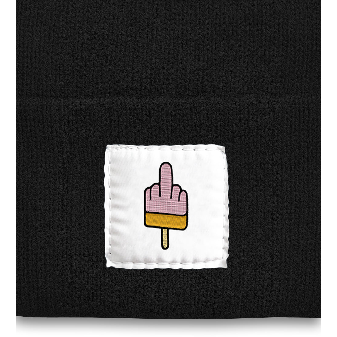 Mittelfinger Eis Beanie Schwarz