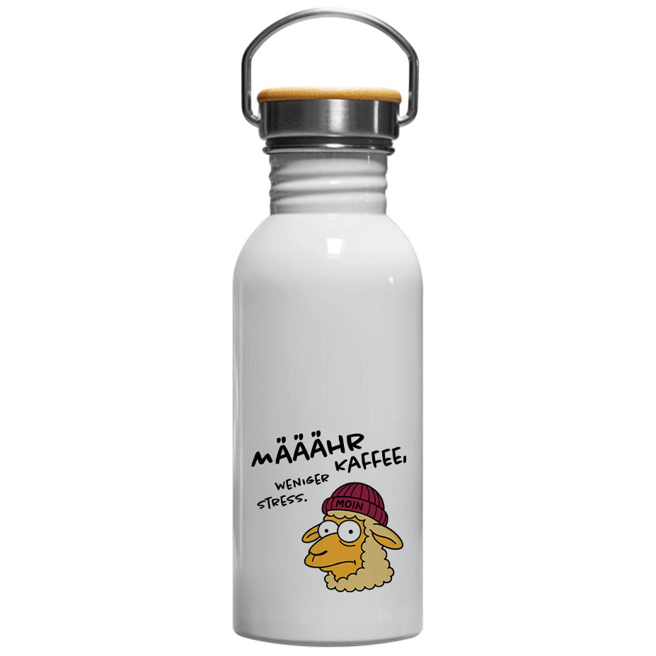 Määähr Kaffee, weniger Stress - Edelstahl Trinkflasche
