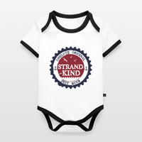 Strandkind Original - Baby Bio-Kurzarm-Kontrastbody - Weiß/Schwarz 