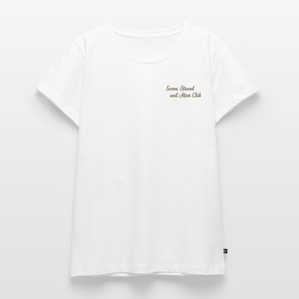 Sonne, Strand und Meer Club Stick - Frauen Premium T-Shirt - Weiß