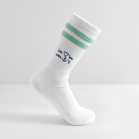 Im Herzen verankert Stick - Gestreifte Tennissocken - Weiß/Mint
