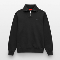 Moin - Relaxed Unisex Organic Half Zip Sweatshirt - Schwarz