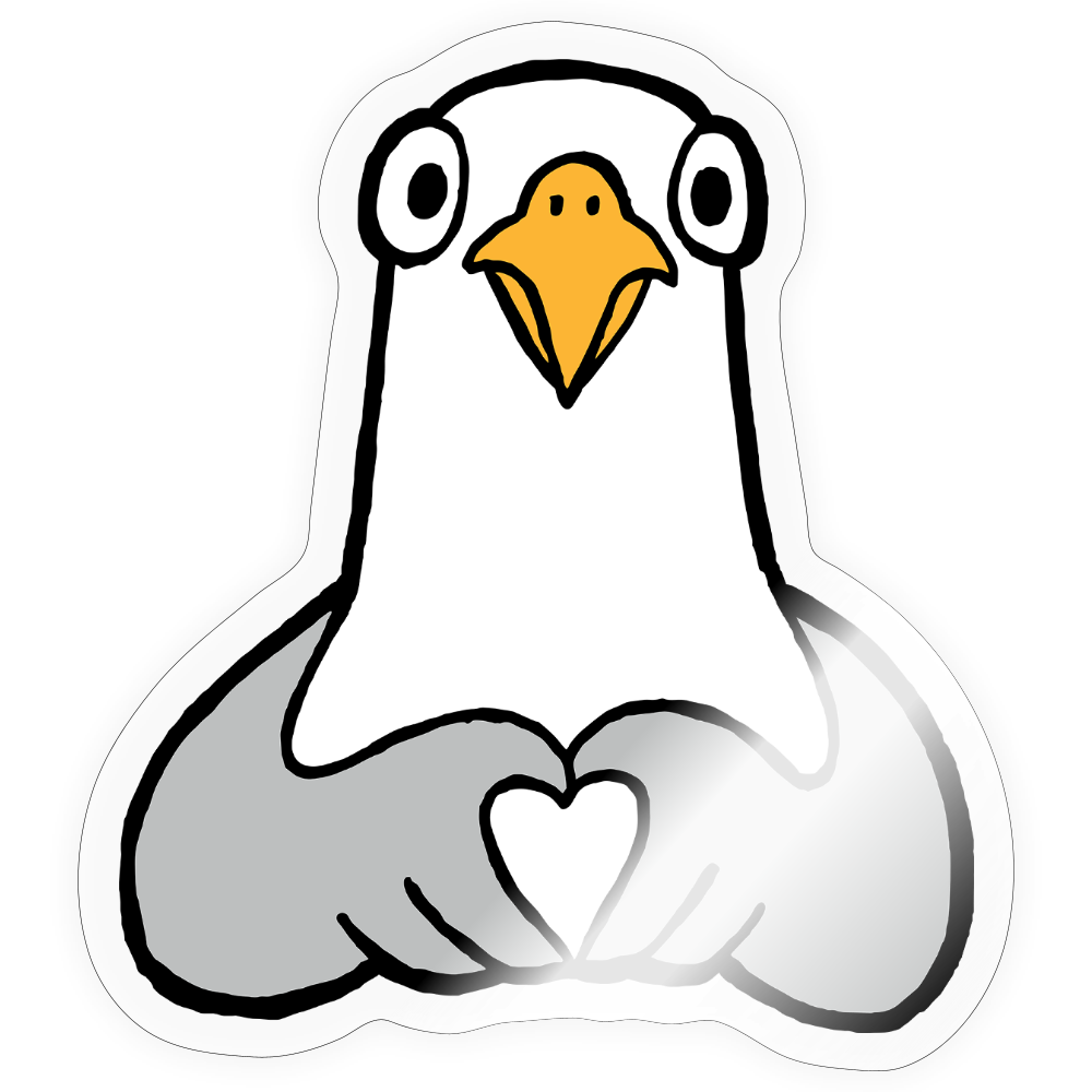 Möwenliebe - Sticker Größe S (10 x 10 cm) - Transparent glänzend