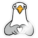 Möwenliebe - Sticker Größe S (10 x 10 cm) - Transparent glänzend
