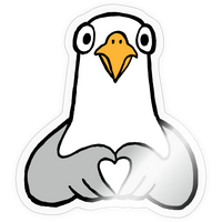 Möwenliebe - Sticker Größe S (10 x 10 cm) - Transparent glänzend