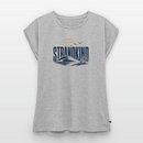 Strandkind - Frauen T-Shirt mit gerollten Ärmeln - Grau meliert
