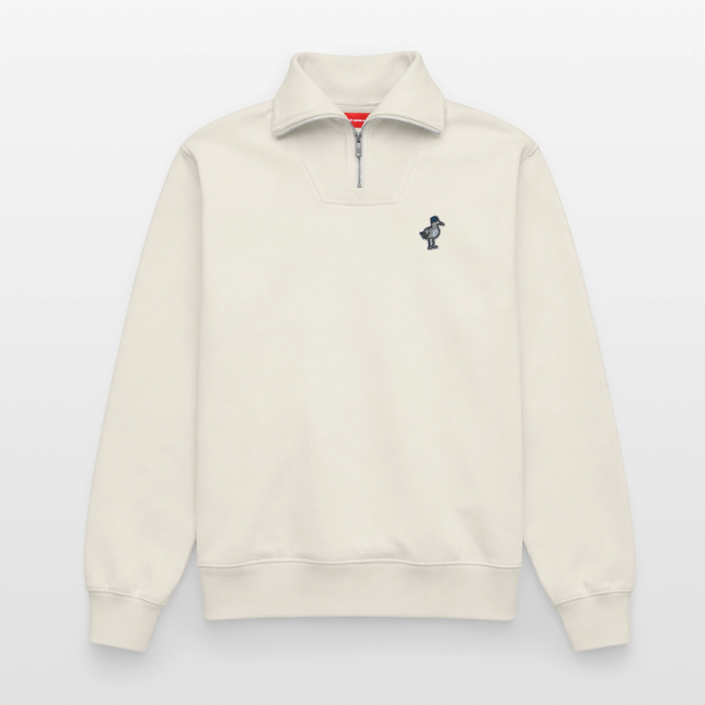 Original Hauk - Relaxed Unisex Organic Half Zip Sweatshirt - Naturweiß