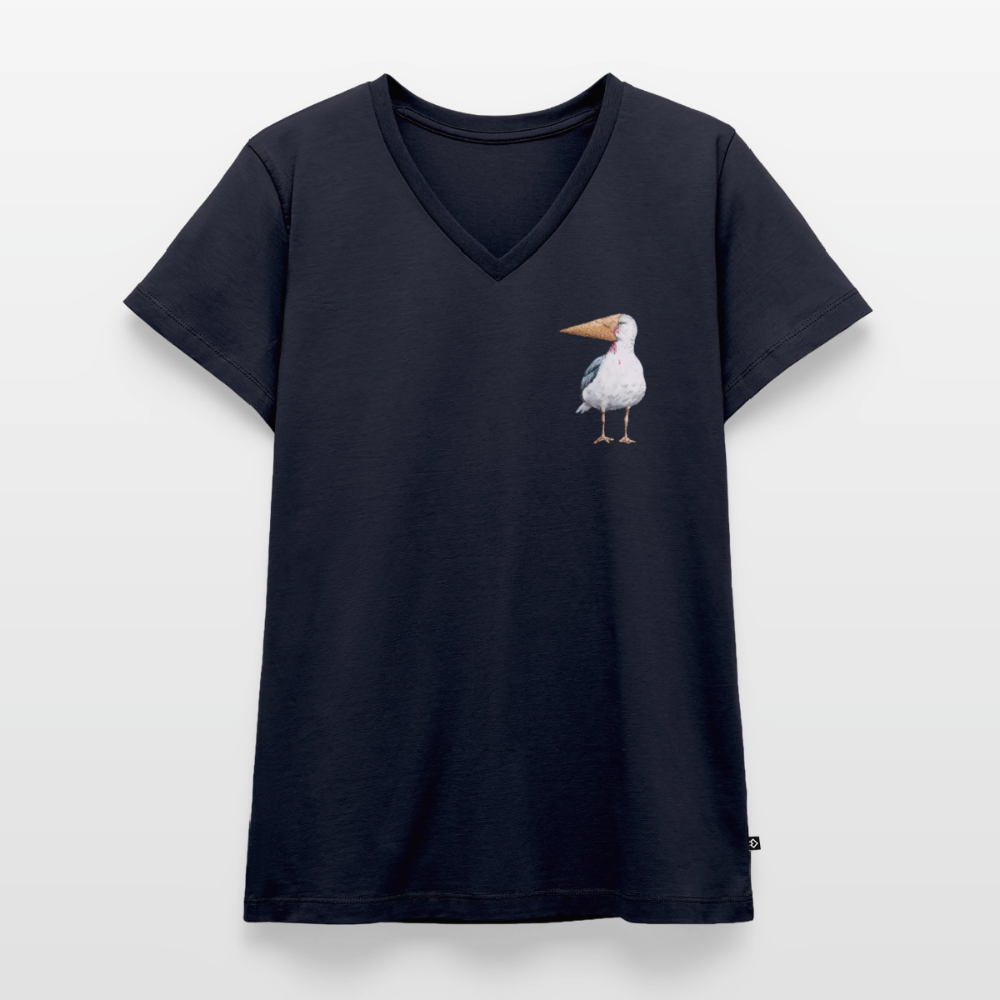 Eisvogel - Frauen Bio-T-Shirt mit V-Ausschnitt - Navy