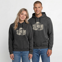Strandkind - Relaxed Unisex Premium Vintage Hoodie - Schwarz Acid Wash