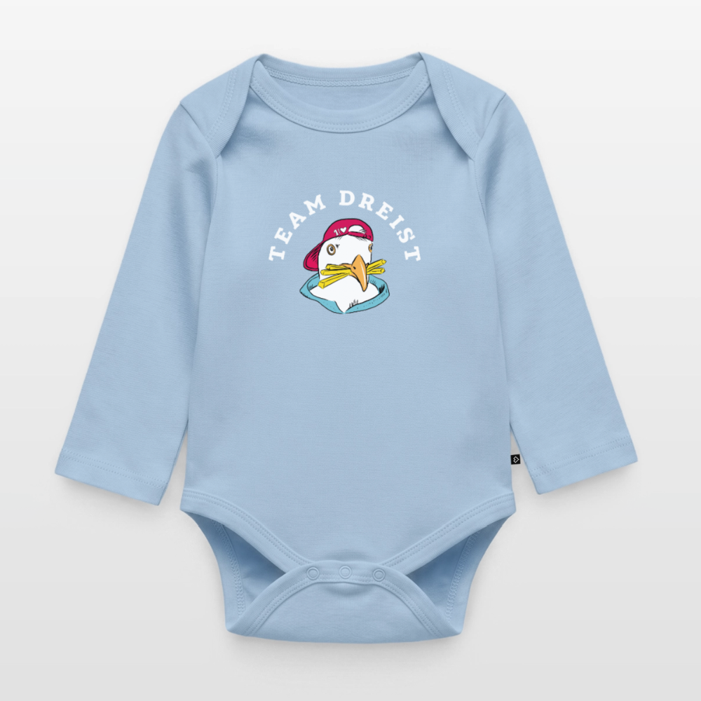 Team Dreist - Baby Bio-Langarm-Body - Hellblau