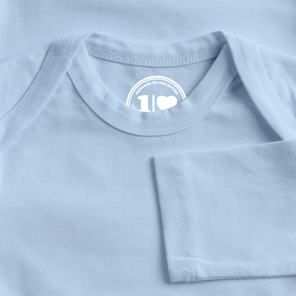 Strandkind Original - Baby Bio-Langarm-Body - Hellblau