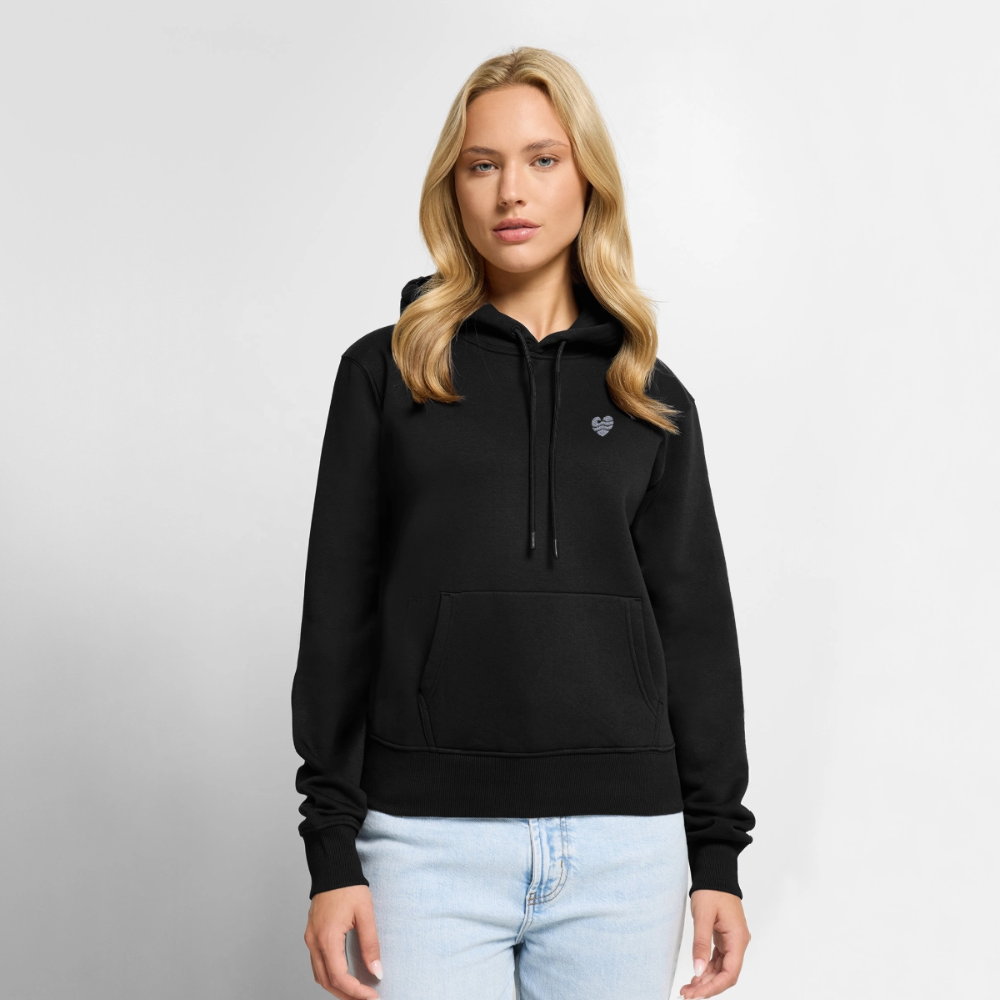 Wellenherz Stick - Frauen Premium Hoodie - Schwarz