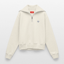 Wellenherz - Relaxed Frauen Half Zip Sweatshirt - Naturweiß