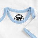 Strandkind Original - Baby Bio-Kurzarm-Kontrastbody - Weiß/Hellblau 