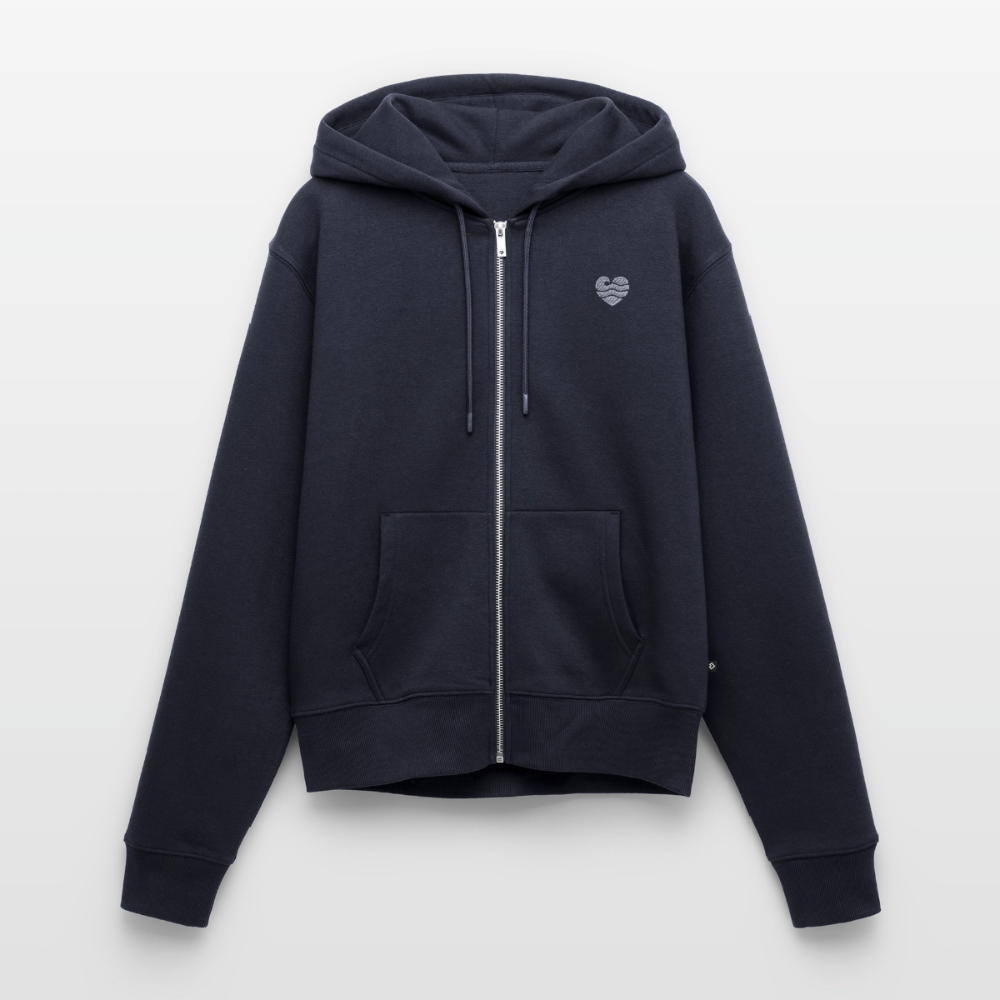 Wellenherz Stick - Frauen Premium Kapuzenjacke - Navy