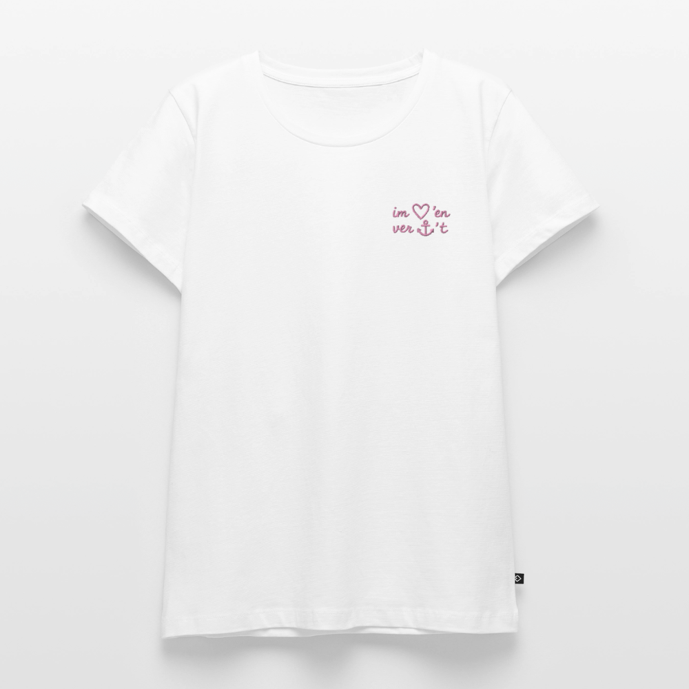 Im Herzen verankert Stick - Frauen Premium T-Shirt - Weiß