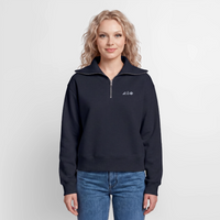 MEERCI - Relaxed Frauen Half Zip Sweatshirt - Navy