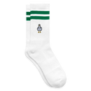 F**k You Möwe - Gestreifte Tennissocken - Weiß/Grün