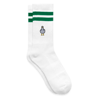 F**k You Möwe - Gestreifte Tennissocken - Weiß/Grün