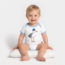 Hauk Original - Baby Bio-Kurzarm-Kontrastbody - Weiß/Hellblau 