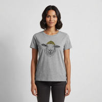 Wolle Schaf - Frauen Premium T-Shirt - Grau meliert
