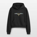 Vintage Möwe - Cropped Oversized Heavyweight Frauen Hoodie - Schwarz