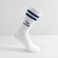 Meerverliebt - Gestreifte Tennissocken - Weiß/Navy