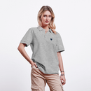 Wellenherz - Unisex Bio-Poloshirt - Grau meliert