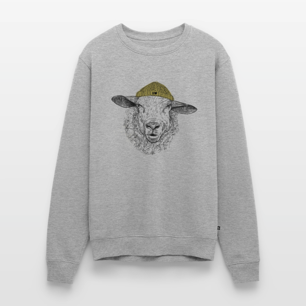 Wolle Schaf - Unisex Premium Pullover - Grau meliert