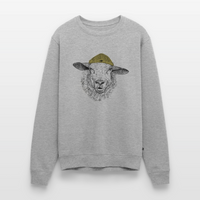Wolle Schaf - Unisex Premium Pullover - Grau meliert
