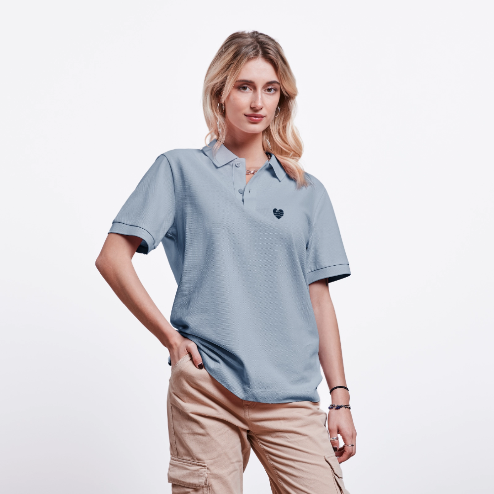 Wellenherz - Unisex Bio-Poloshirt - sky Blue