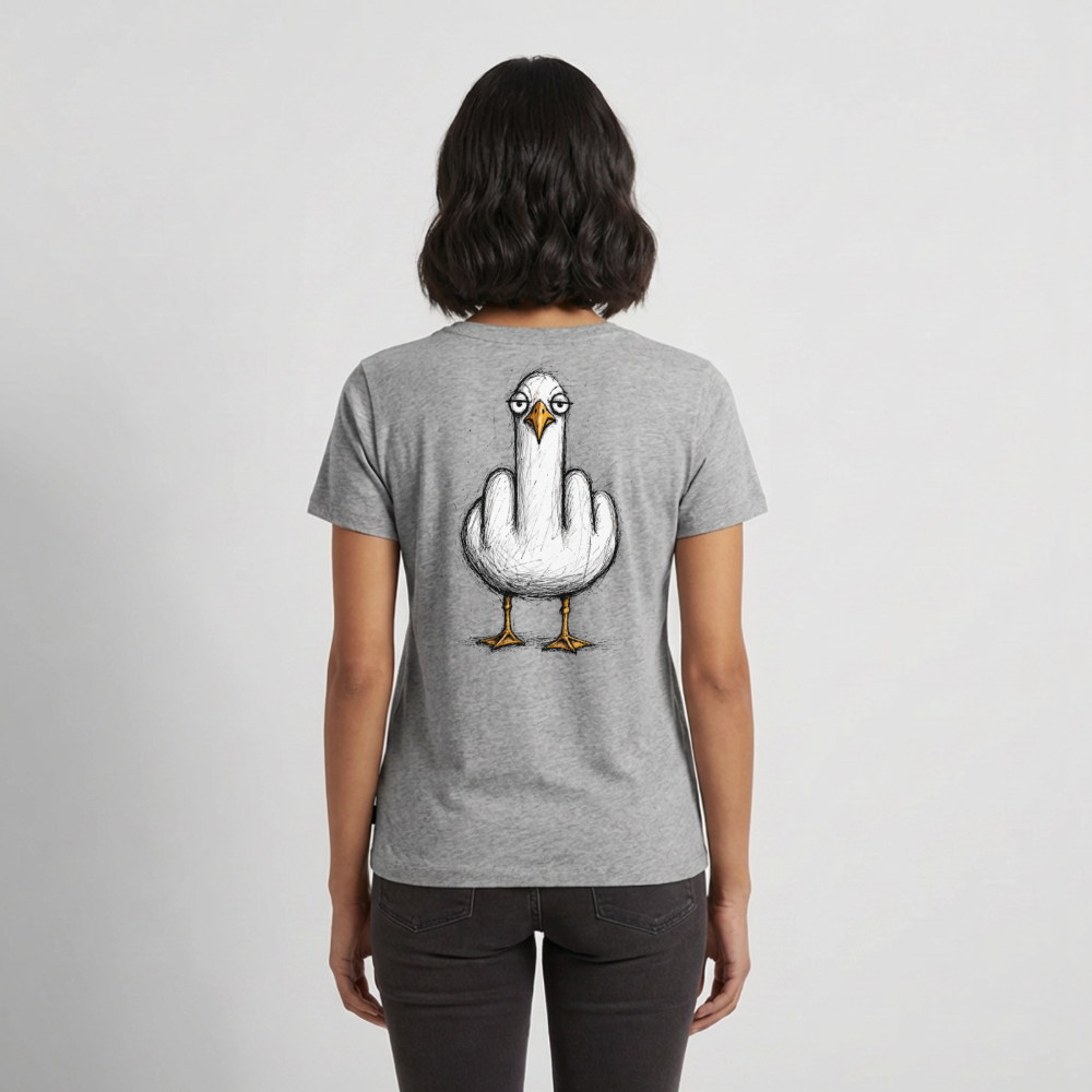 F**k You Möwe - Frauen Premium T-Shirt - Grau meliert