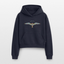 Vintage Möwe - Cropped Oversized Heavyweight Frauen Hoodie - Navy