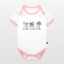 Drei Weise Möwen - Baby Bio-Kurzarm-Kontrastbody - Weiß/Rose 