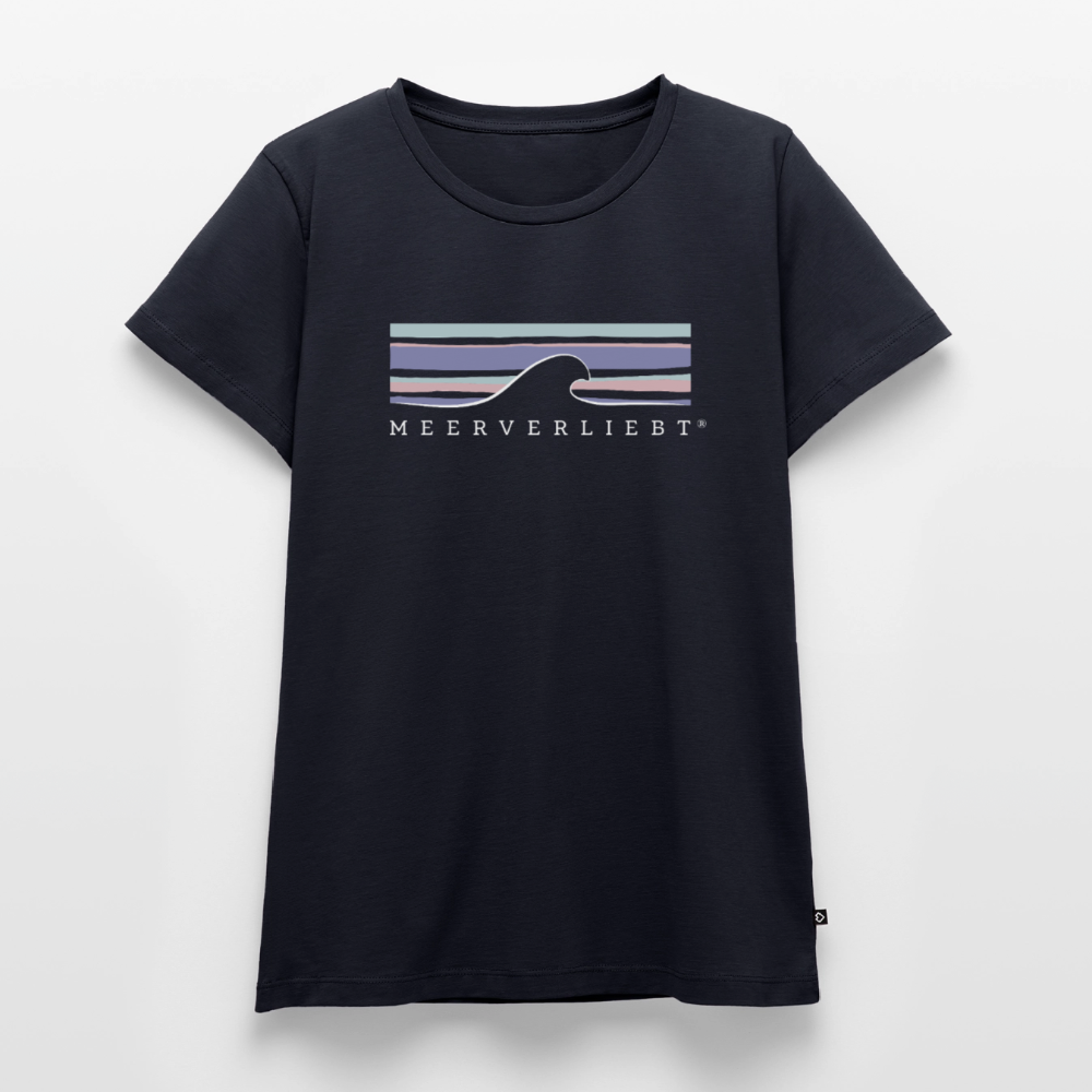 Meerverliebt Welle - Frauen Premium T-Shirt - Navy