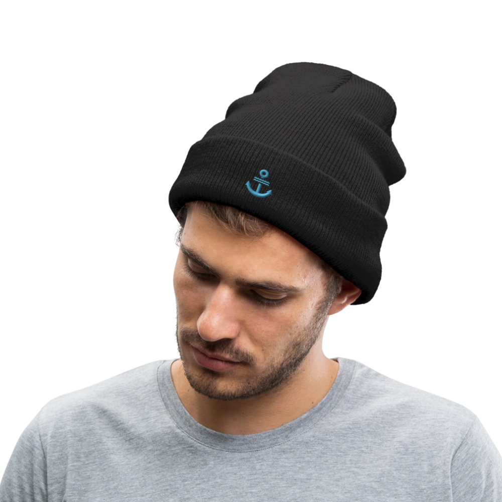 Anker - Bestickte Wintermütze - Schwarz
