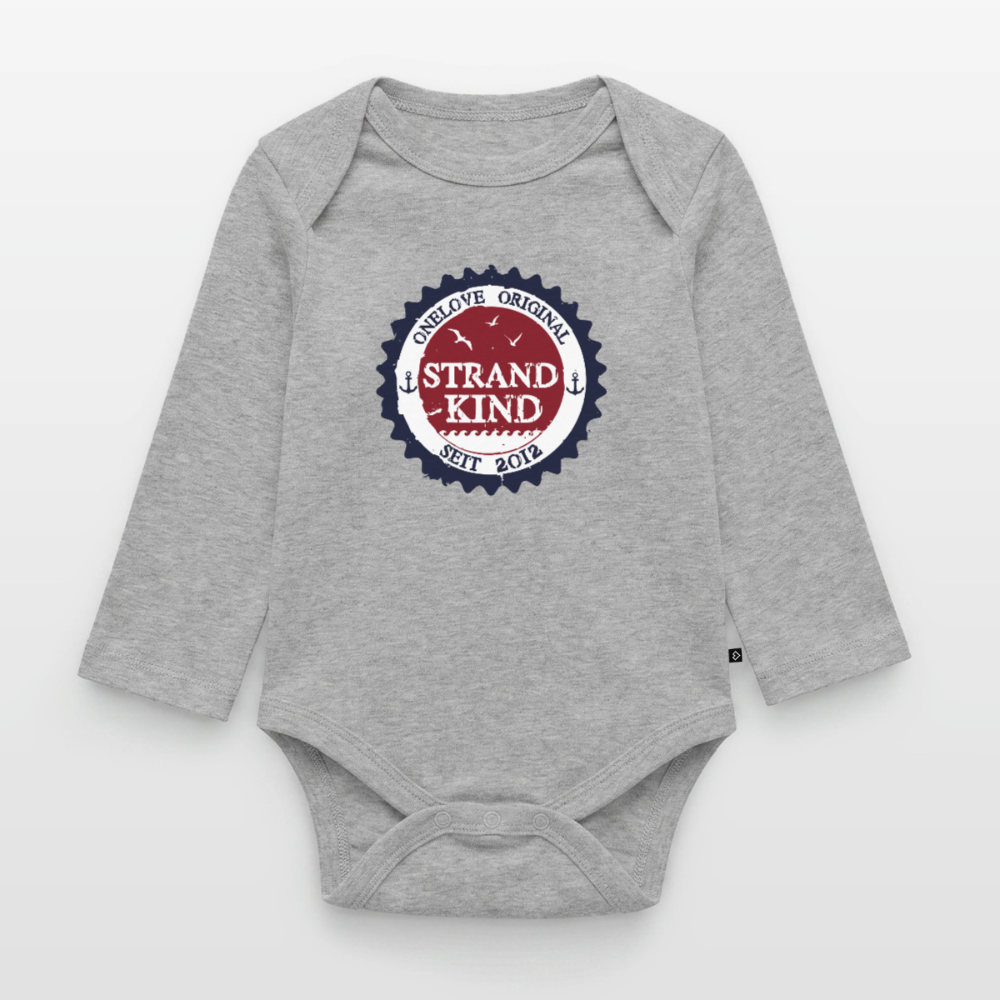 Strandkind Original - Baby Bio-Langarm-Body - Grau meliert
