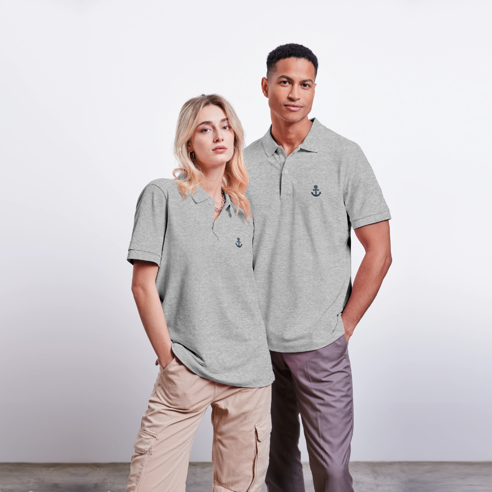 Anker - Unisex Bio-Poloshirt - Grau meliert