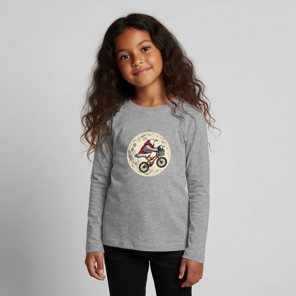 Möwe nach Hause - Kinder Premium Langarmshirt - Grau meliert