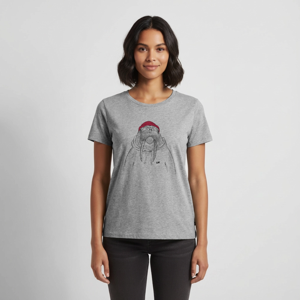 Kurt Hansen - Frauen Premium T-Shirt - Grau meliert