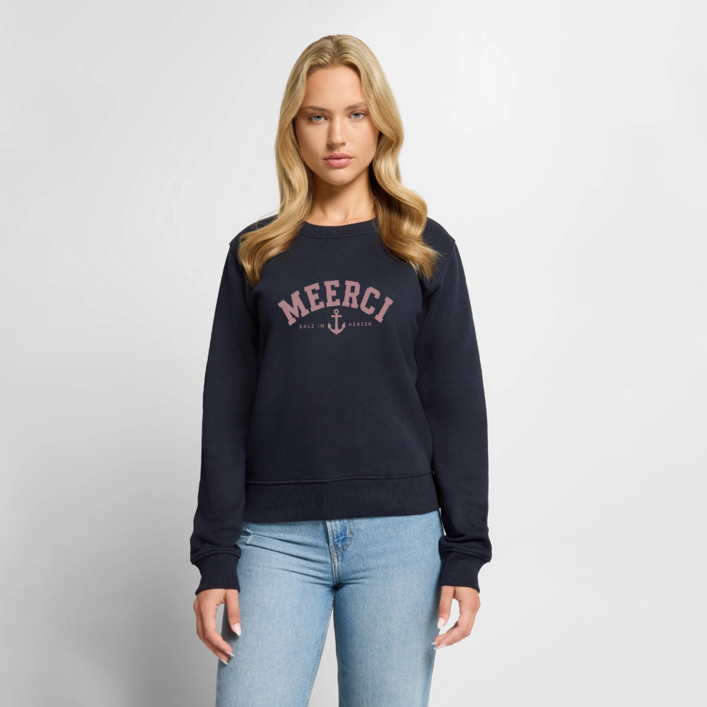 MEERCI Salz im Herzen - Frauen Premium Pullover - Navy
