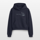 MEERCI - Cropped Oversized Heavyweight Frauen Hoodie - Navy