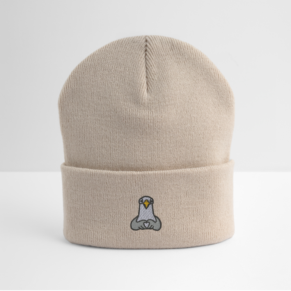 Lovebird - Bestickte Wintermütze - Beige