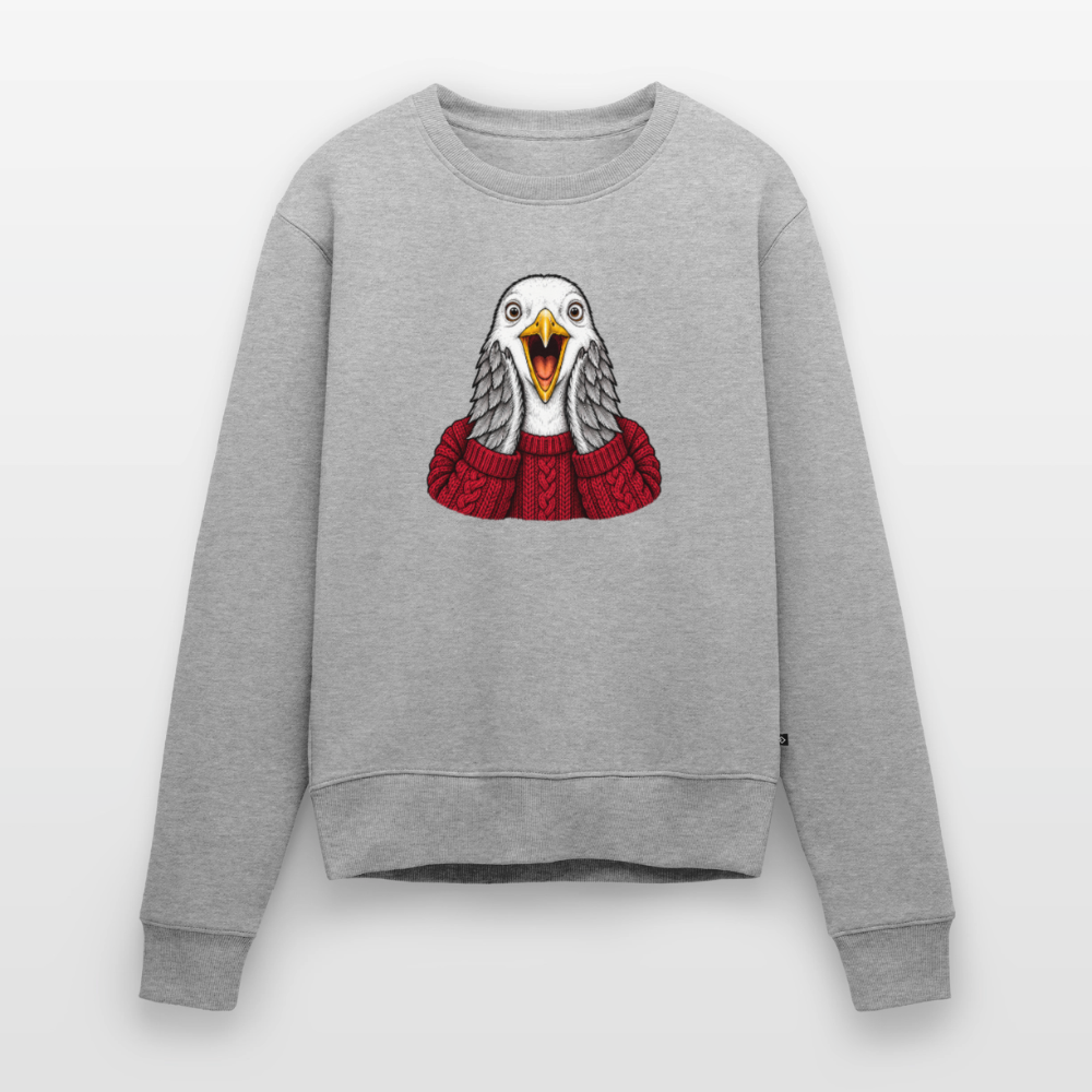 Möwe allein zu Haus - Frauen Premium Pullover - Grau meliert