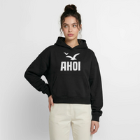 Ahoi - Cropped Oversized Heavyweight Frauen Hoodie - Schwarz