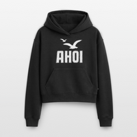Ahoi - Cropped Oversized Heavyweight Frauen Hoodie - Schwarz
